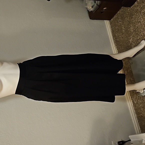 VTG SILVERCORD 1970s Black High Waist Wide Barrel Leg Midi Cullottes - Picture 2 of 12